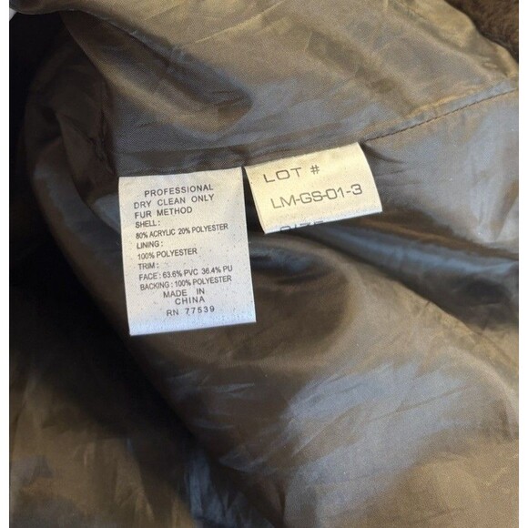 VTG Nordic Lights Faux Fur Parka Jacket Size L Womens Brown Full Zip - Picture 5 of 6